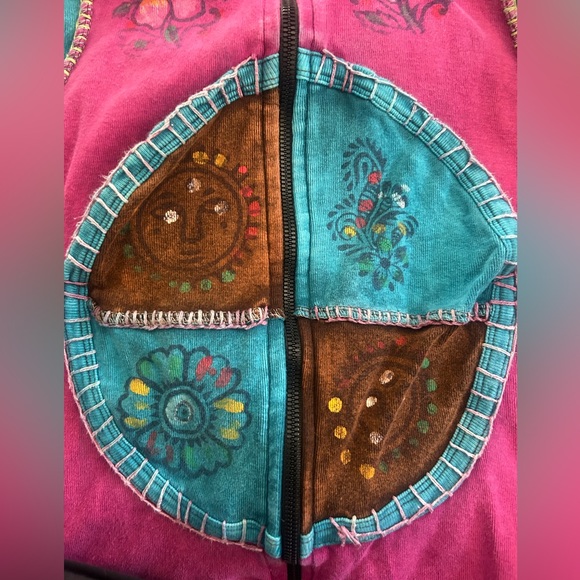 Rising International Handpainted Zippered jacket, size Medium - Picture 4 of 6